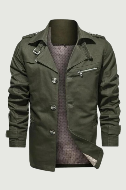 Men's Trench Outwear Cotton Lapel Coat Jacket Men Outdoor Windbreaker Business Casual Jackets