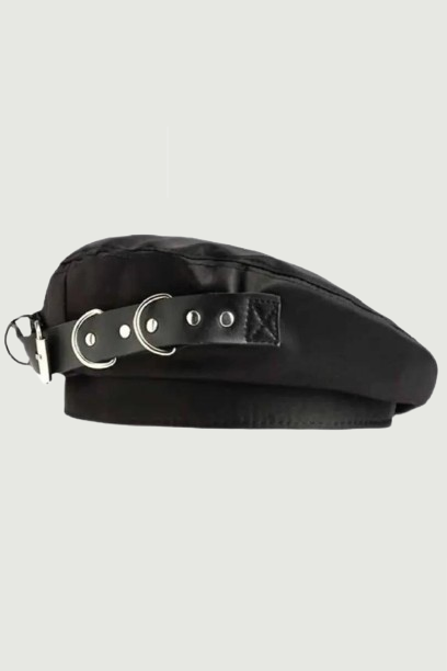 Classic Black Beret Hat Women Casual Rock Belt Ribbon Painter Hat Chic Streetwear Artist French Cap
