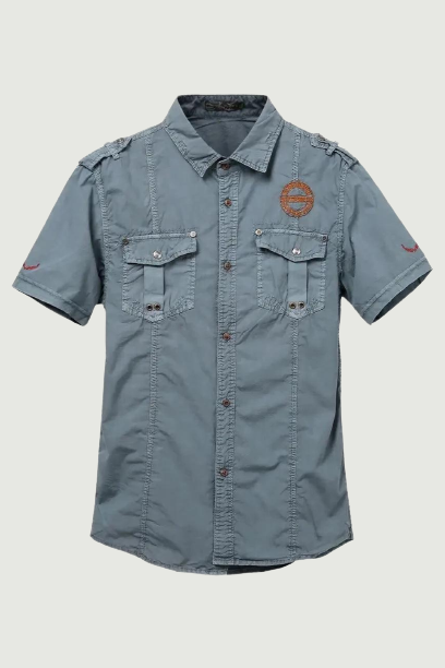 Summer Men Casual Shirt Embroidery Male Tooling Shirts Men Clothing Outdoor hunting