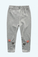 Autumn Fashion Girls Small Flower Embroidered Leggings Children Leggings Pants Baby Kids Clothing