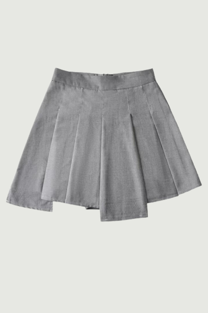Women Summer Irregular Shorts Skirts Preppy Mid Waist Zipper Fly Chic Sweet Mini Skirt