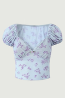 Floral Mesh Crop Top Women Short Sleeve Tees Ladies Slim Summer T Shirt Holiday Tops