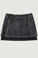 Women Autumn Street Style Leather Super Short Skirts Sexy Slim Mid Waist Chic Zipper Mini Skirt