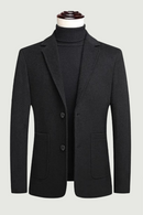 Spring and Autumn Men Blazer Jacket Middle Aged Business Casual  Double Breasted Men Solid Wool Suits Coats