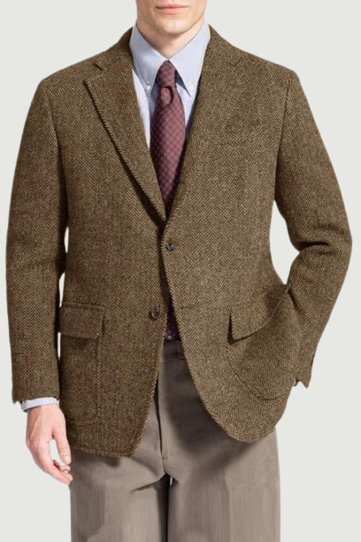 Men's Blazer Single Breasted Herringbone Wool Warm Coat Suit and Blazers for Men Blazers Luxury Designer American Man