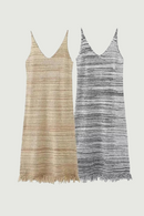 Woman Solid Midi Knitted Long Dresses Casual Slim Thin Straps Dresses