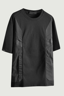 Summer Tactical T-Shirt Mens Patchwork Functional T Shirt Streetwear Tshirt Black Tees Tops