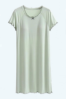 Women's Bra Nightgown Lace Nightdress Pajamas Nightwear Pyjamas Sleepwear Round Neck Short Sleeve Sexy Casual