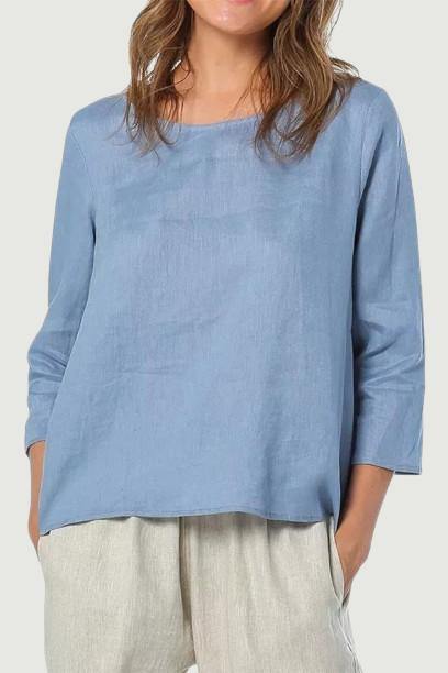 Linen Oversized T-Shirt Casual Asymmetrical Tees Woman Blouses Basic Female Top