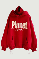 Women Casual Hoodies Sweatshirts Warm Velvet Long Sleeve Loose Solid Letter Tops Spring Pullover
