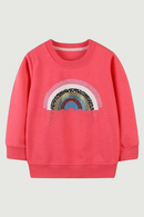 Jumping Meters Autumn Winter Girls Sweatshirts With Rainbow Sport Kids Shirts Hooded Costume Children