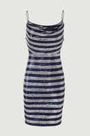 Slip Dress Matching Fried Street-striped Dress Slimming Waist Waist Pure Wind Package Hip Skirt