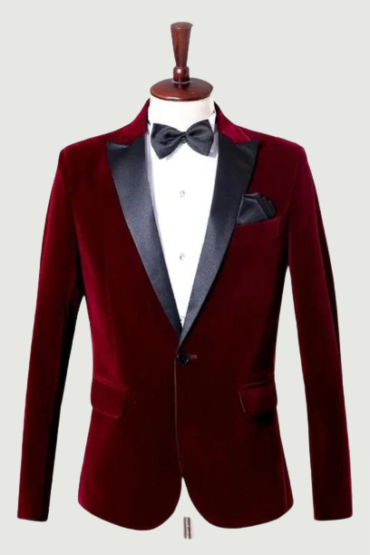 Men's Blazer Velvet Single Breasted Jacket Formal Groom Tuxedo Slim Wedding Party Dress Business Casual Male Suit