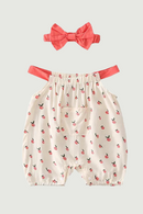 Baby Clothes Girl Summer Casual Baby Short Sleeve Cotton Rompers Head Band Fruits Toddler Princess Jumpsuits