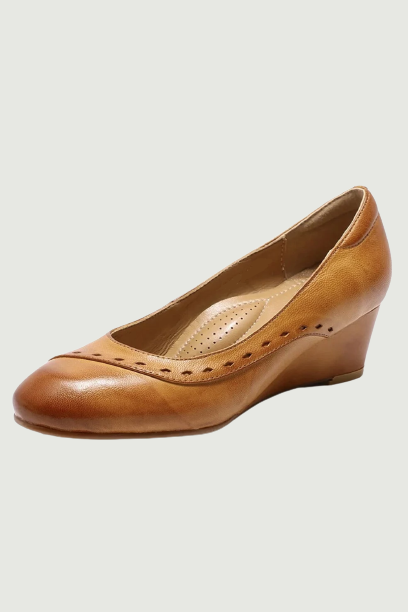 Women Leather Heel Pumps Slip-on Shoes Handmade High Heel For Ladies