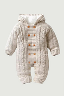 Thick Warm Infant Baby Rompers Winter Clothes Newborn Baby Boy Girl Knitted Sweater Jumpsuit Hooded Kid Toddler Outerwear