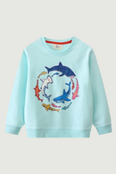 Boys Girls Sweatshirts Animals Hooded Shirts Kids Clothes Long Sleeve Autumn Tops