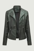 Autumn Winter Women's Leather Jackets Elegant Faux Leather Slim Short Coat Vintage Moto Jackets