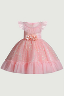 children's party dress Jacquard Lace Princess Girl formal communion dinner party dress