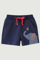 Summer Kids Shorts Elephant Embroidery Drawstring Toddler Baby Trousers Pants Children's Wear