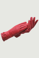 Gloves winter ladies wrist gloves pink warm leather thickened super soft lining driving