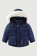Winter Children's Cotton Coat with Plush and Thickened Insulation Windproof and Waterproof Cotton Jacket