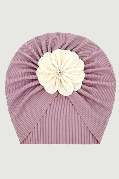 Dusty Pink Newborn Baby Girls Flower Beanie Infant Bebe Cute Bonnet Stripe Turban Hats Children Gorras Bebe Hair Accessories