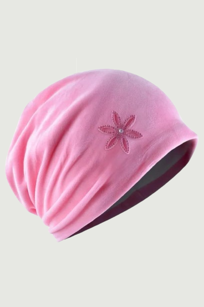flower hat woman's Velvet beanie Double Layer Skullies Turban cap autumn girls bonnet winter hats for women