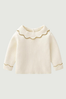 Baby Girls Pullover Sweater for Autumn Winter Kids Elegant Plain All-match Knitted Children Casual Knitwear