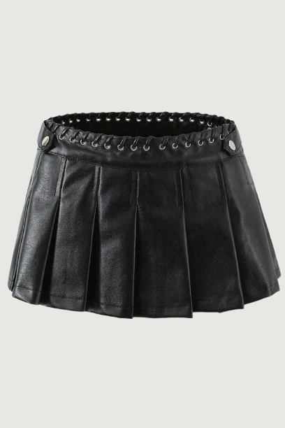 Women Autumn Sweet Pleated Mini Skirts Sexy Slim Low Waist Super Short Skirt