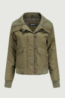 Winter Women Thick Warm Cotton-Padded Short Moto Jackets Lapel Ribbed Biker Coat Casual Outwear Snow Tops