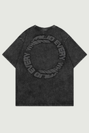 American Vintage Washed Cotton Circle Letter Male Female Lovers Student Casual Retro Men T-shirt