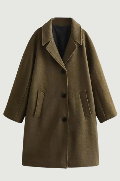 Autumn Winter Solid Elegant Loose Trench Coat Women's Woolen Jacket Clothes