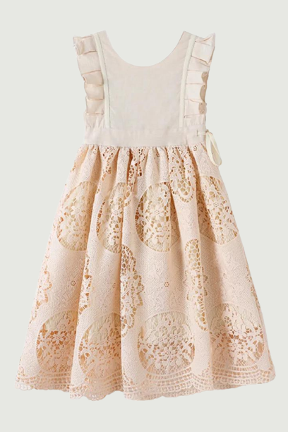 kids girls summer lace dress children teen girl cotton linen flare lace dresses sleeveless vest dress clothing
