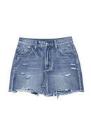 Spring Summer Blue Denim Hole Skirts Women's Mini Skirts Ladies Casual Streetwear Skirts