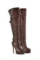 Women Over The Knee Boots Thin Lady Metal Chain Decoration Zipper Female Platform Boots