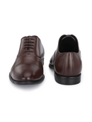 Handcrafted glossy brown formal with double stitched welts for men