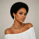 Kinky Curly Short Pixie Cut Wig Human Hair Wigs for Women's