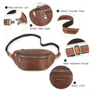 Men Waist Bag Genuine Leather Waist Pack Belt Bag Travel Fanny Pack Casual Crossbody Chest Bags Handbag