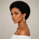 Kinky Curly Short Pixie Cut Wig Human Hair Wigs for Women's