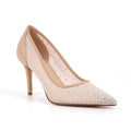 Women Pointed Toe Mesh Pumps High Heeled Slip On Party Wedding Bride Pumps