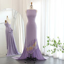 Elegant Coral Pink Scalloped Butterfly Beaded Evening Dress Women Wedding Party Dress
