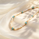 Natural Stone Beads Chain Necklace Bracelet for Women Stainless Steel Handmade Collar Necklace Stylish Jewelry Set