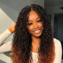 22" African Braided Wig Micro Kinky Two-Strand Twists wig Ombre Micro Senegalese Braids Wig Synthetic Wig for Black Women