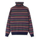 Retro Turtleneck Cashmere Sweater Women Striped Pullover Knitwear Wool Knitted Basic Shirt