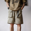 Lightweight Solid Shorts Quick Drying Pants Anti Wrinkle Large Pockets Casual Pants for Men's Summer