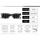 Acetate Frame Small Lens Rectangular Sunglasses Vintage Polarized Shades Hip-hop Sun Glasses