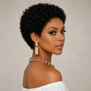 Kinky Curly Short Pixie Cut Wig Human Hair Wigs for Women's