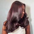 Per Cut black Wigs Human Hair Wear Colored Layered Body Wave Human Wig Density