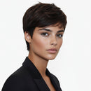 Human Hair Glueless Wigs Pixie Cut Short Wigs with Bangs Ultra Soft&Comfortable Cotton Cap
